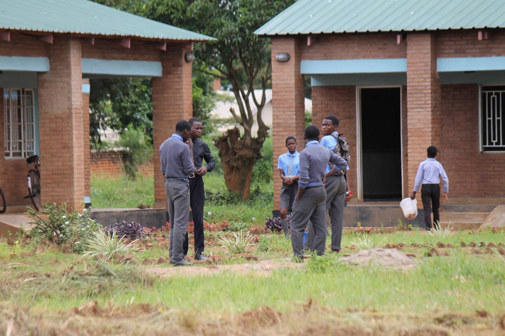 Students in the courtyard